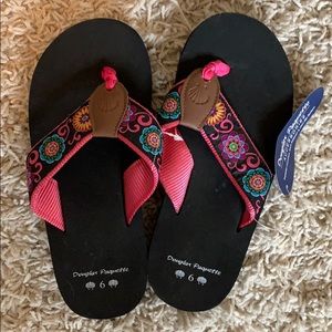 Flower patterned flip flops, new with tag